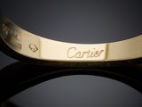 cartier 18k yellow gold diamond bang bracelet