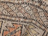 close up of a multicolored area rug with a pattern on it