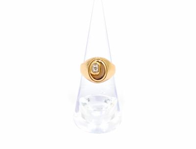 Bague en cristal et or 18 carats sertie d'un diamant