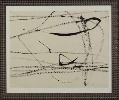 Hugo WEBER (1918-1971), Composition noire - 1953.