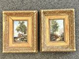 pair of 19th century french oil paintings of a wooded landscape