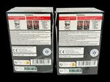 two boxes of nintendo wii games are shown on a black background