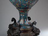 chinese cloissanted cloissanted cloissanted vase with elephants on stand