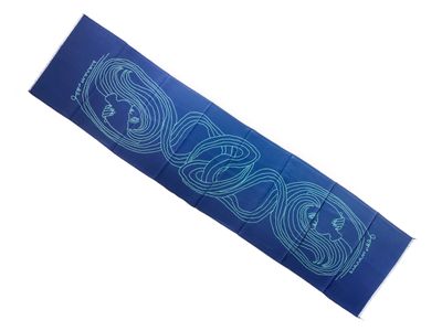 Jean MARAIS (1913-1998) Verseau vert fond bleu Foulard en so…