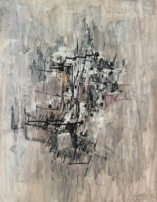 l'image d'un tableau représentant une ville avec de nombreux bâtiments