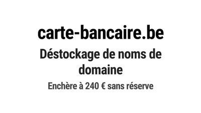 Nom de domaine carte-bancaire.be.