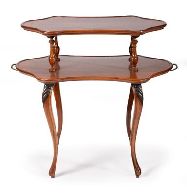 TABLE A THE en bois exotique de forme mouvementée. Époque Napoléon III - Photo 1