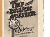 an old book with a drawing of a clock on the cover