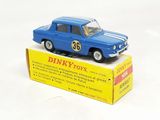 a blue toy car with a number on the front of it