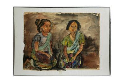 LOU ALBERT-LASARD (1885-1969) Jeunes femmes asiatiques à gen…