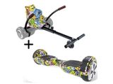 deux types différents de trottinettes et un skateboard sur fond blanc