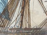 a picture of a painting of a ship in the water