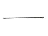 a black and white photo of a long metal rod