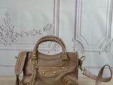 bale beige leather handbag with gold hardware