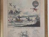 une vieille photo représentant un homme à cheval tenant un ballon