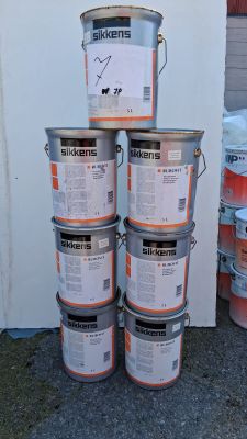 Lot de 7 pots de peinture de la marque Sikkens, Rubovit, 5 l…