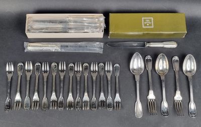 an assortment of silverware including forks, spoons, and knives