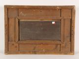 a picture of a wooden frame with a blackboard in it