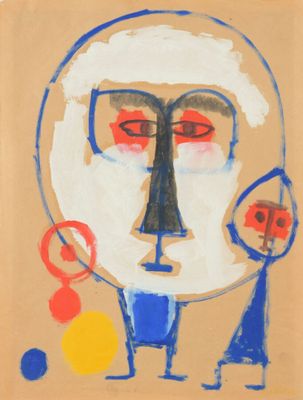 Albert CHUBAC (1925-2008) Personnages Gouache sur papier