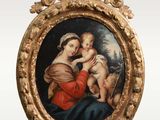 une image d'une peinture représentant une femme tenant un bébé