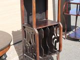 two chairs and a table outside of a building