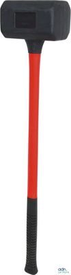 red and black hammer with black handle on a white background