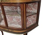a display case with a glass door on it