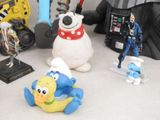 a lot of toy figurines that are on the table