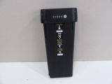 a black trash can sitting on a white counter