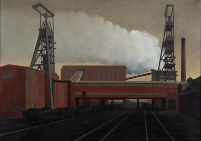 Claude GENISSON (1927-2023). "Fosse Gayant", huile sur toile… - Photo 1