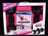 a pink box with a video game and a pair of headphones
