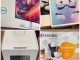 quatre vues différentes d'un ordinateur et d'une cafetière dans une boîte