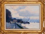 an image of a painting of a boat on a body of water