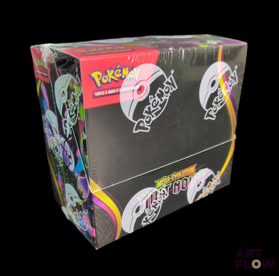 une boîte de cartes à collectionner Pokémon sur fond noir