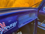 a close up of a car door with the american flag on it