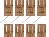 six wooden mouse traps with the names of various animals in them