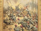 tableau représentant un groupe de soldats dans un champ
