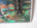 a painting of a tree in the middle of a painting