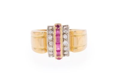 Bague Ancienne Or Blanc 18K Avec 2 Perles – Taille 51, Années 1960/70, En Très Bon état