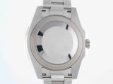 an image of a wrist watch with a white dial on a silver bracelet