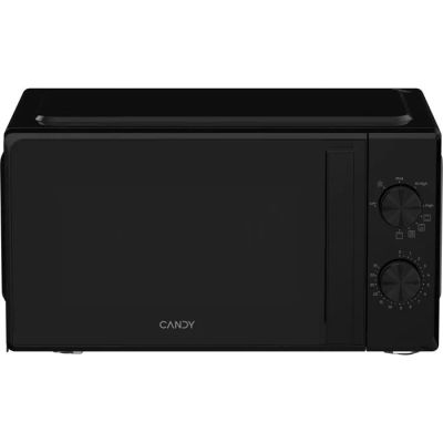 gros plan d'un four à micro-ondes noir sur fond blanc