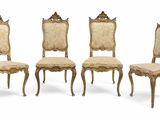 four chairs with upholstered back and upholstered seat covers