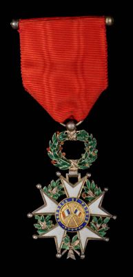 an image of a medal with a star and wreath on it
