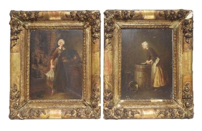 École du XIXe siècle. Scènes d'intérieur. - Photo 1