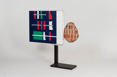 an image of a sculpture of a piece of art on a stand