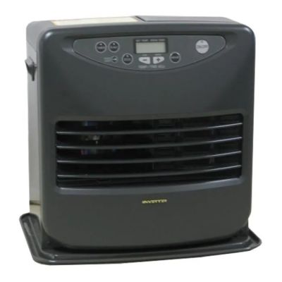 an image of a black air conditioner sitting on top of a white background
