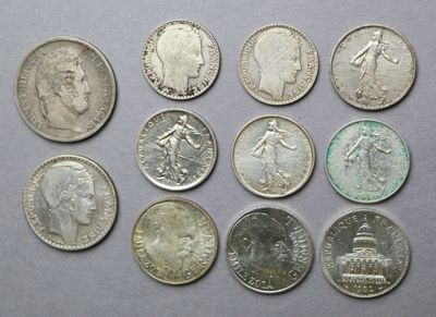 FRANCE : 11 monnaies d’argent : 3 pièces de 100 Francs 1982 ; 1985x2 ; - Photo 1