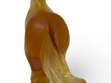 an image of a glass figurine of a horse with a long mane