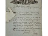 a piece of paper with a drawing of a castle on it