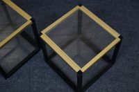 Paire de tables basses ou bouts de canapé en alu laqué noir … (photo 2)